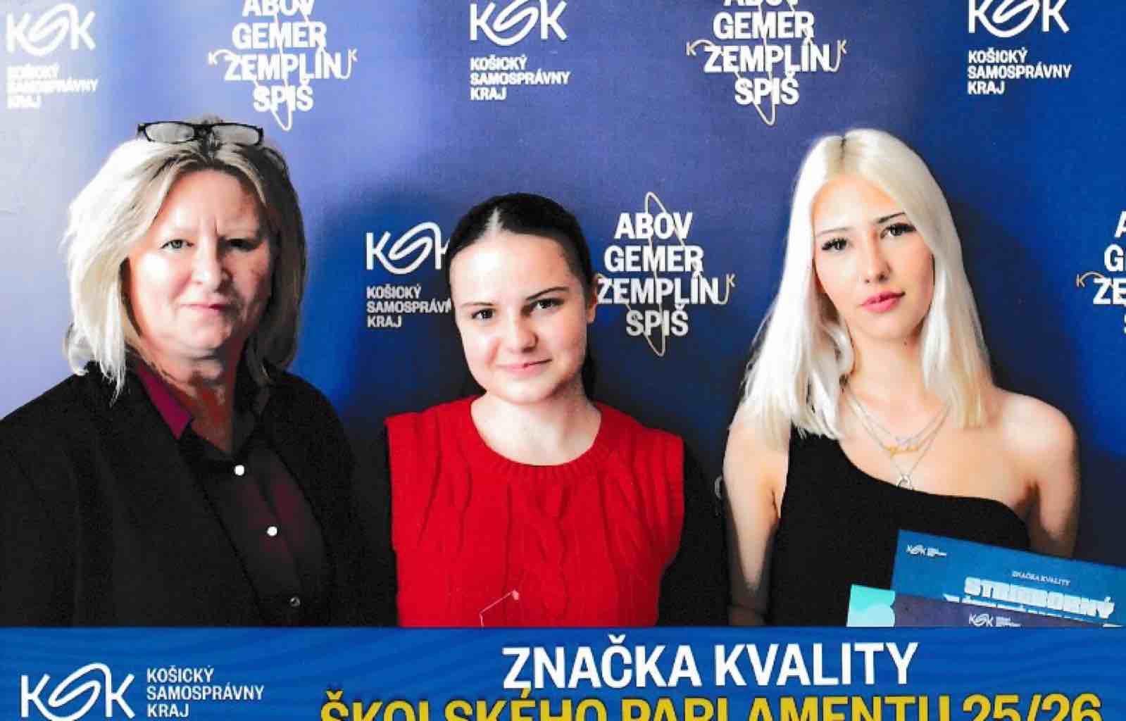 Strieborná Značka kvality pre Školský parlament Obchodnej akadémie Michalovce